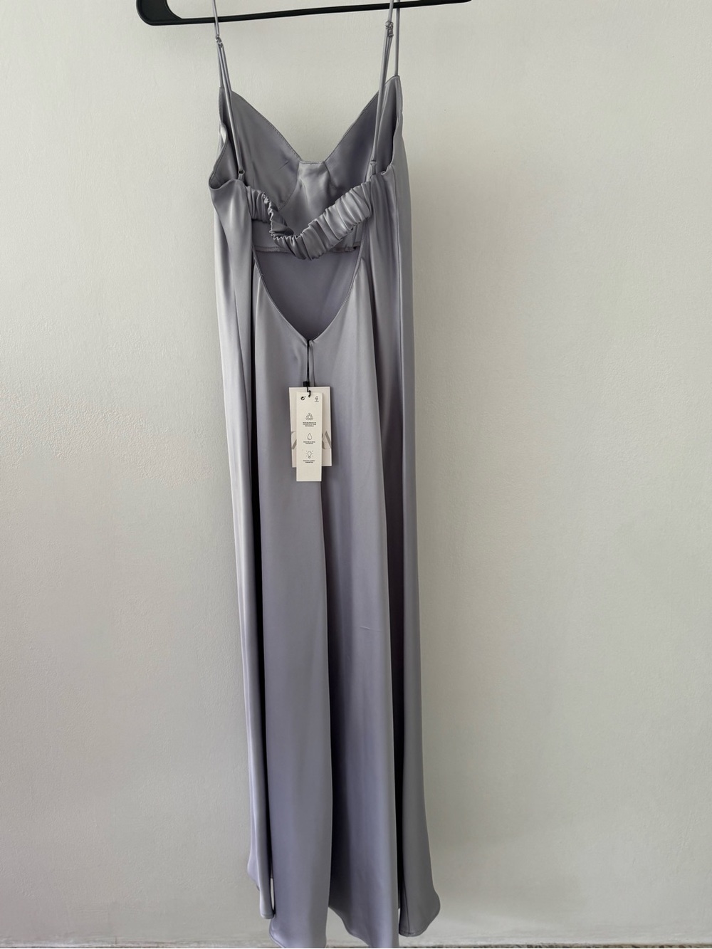 Zara Silver-Gray Satin Maxi Slip Dress - Picture 2 of 2